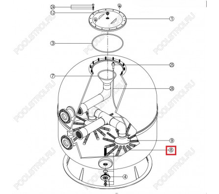 Дюзa для фильтра AK Kripsol/VASO Ø 800 RCFI0008.02R